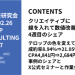 第437回テロップの色を変えて成約率8.94%⇒21.05%とCPA4,841円⇒2,684円へ改善した事例のシェアとX公式セミナーと作業会案内
