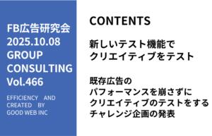 第466回既存広告のパフォーマンスを崩さずにクリエイティブのテストをするチャレンジ企画の発表