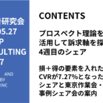 第497回損＋得の要素を入れたCRでCVRが7.27%となった事例のシェアと東京作業会・事例シェア会の案内