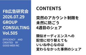 第505回類似オーディエンスへの配信に切り替えてもいいね中心は変わらなかった事例のシェア
